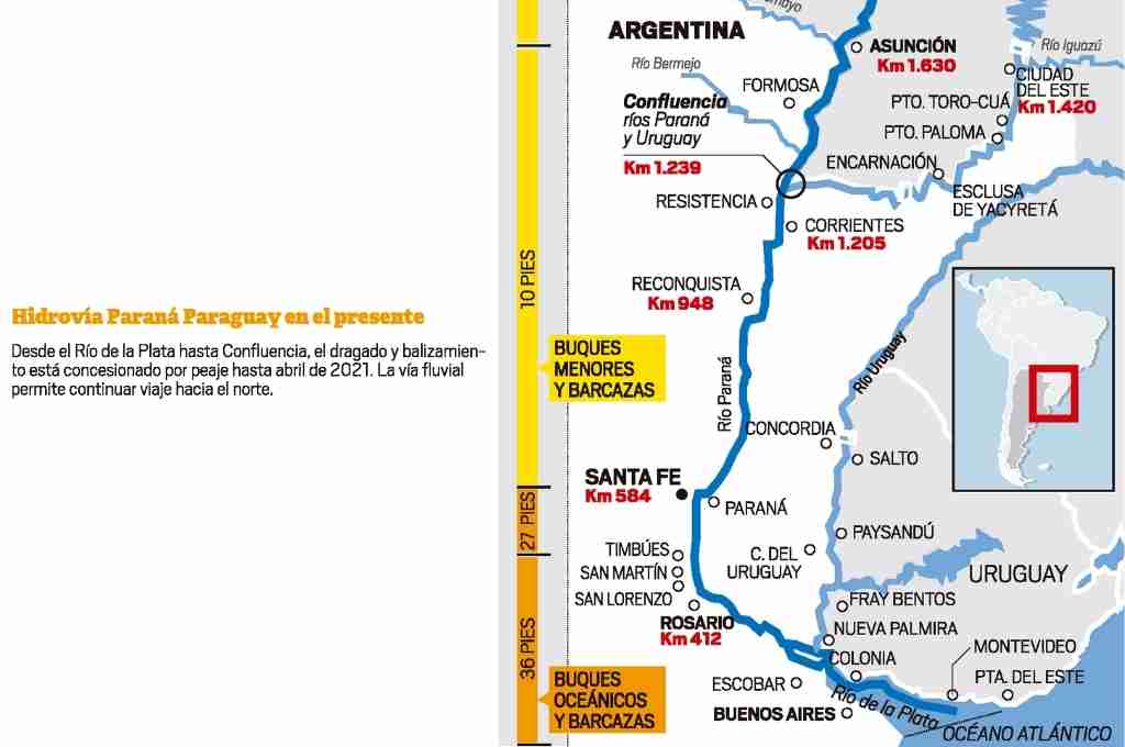 Mapa Hidrovia ParanÃ¡ Paraguay
